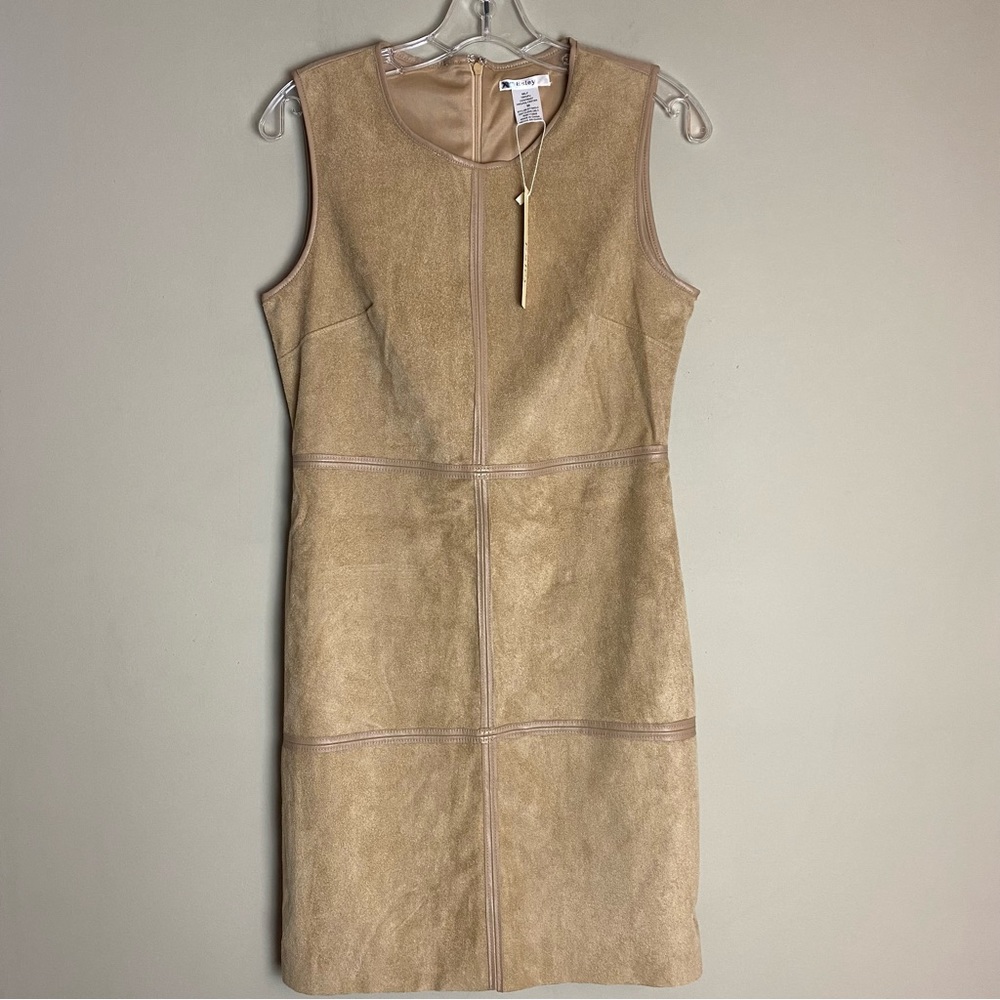 Esley tan faux suede sleeveless dress